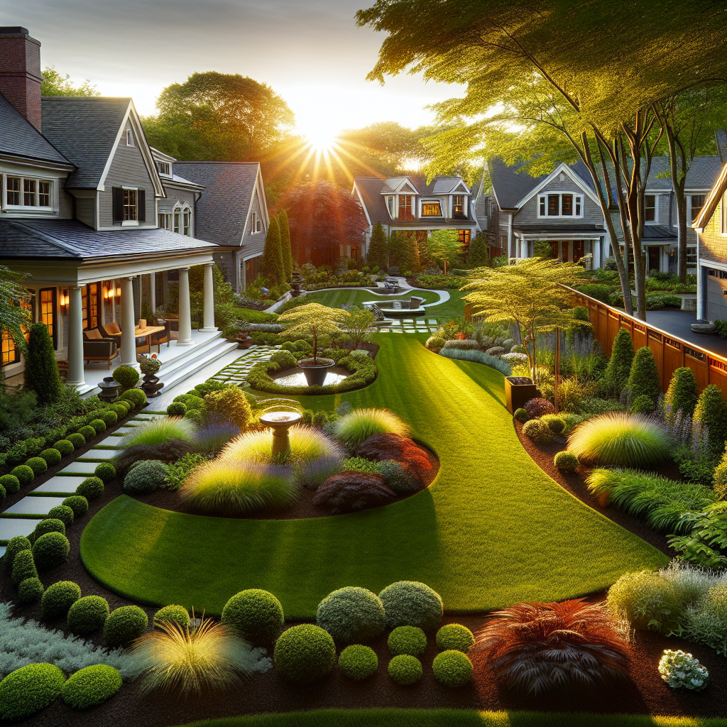 Landscaping gallery image, completed landscape with modern garden design